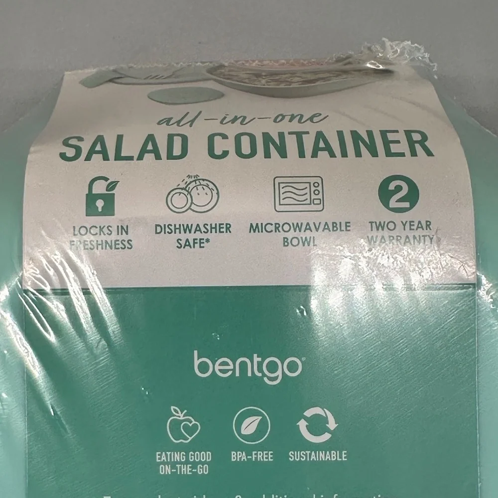 Bentgo All-in One Salad Container Sealed NEW Coastal Aqua Office School Picnic